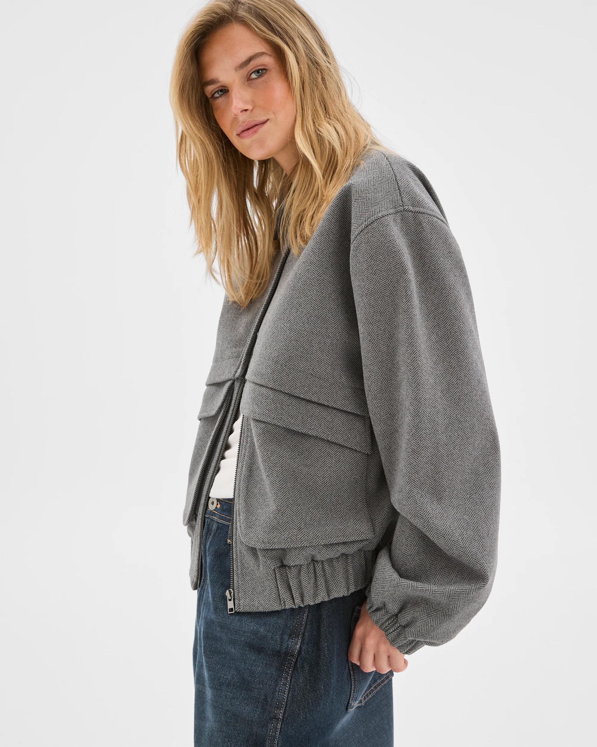 4 Lily Loves Bomber Jacket HERRINGBONE, 4 of 7