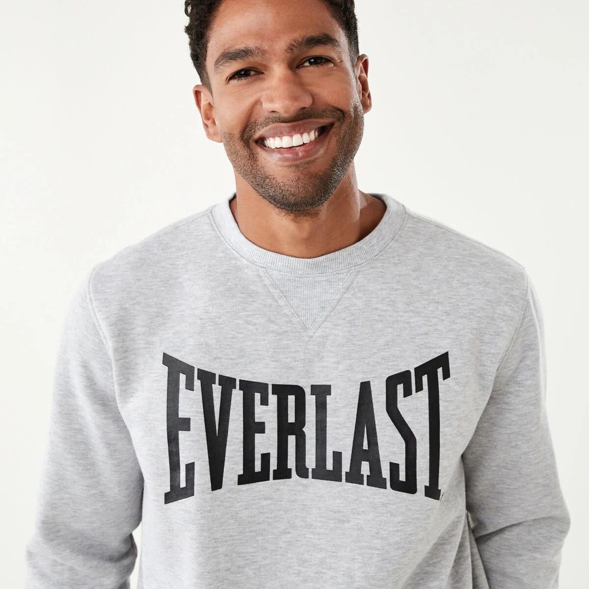 4 Everlast Mens Crew Neck Sweatshirt Grey Marle, 4 of 6