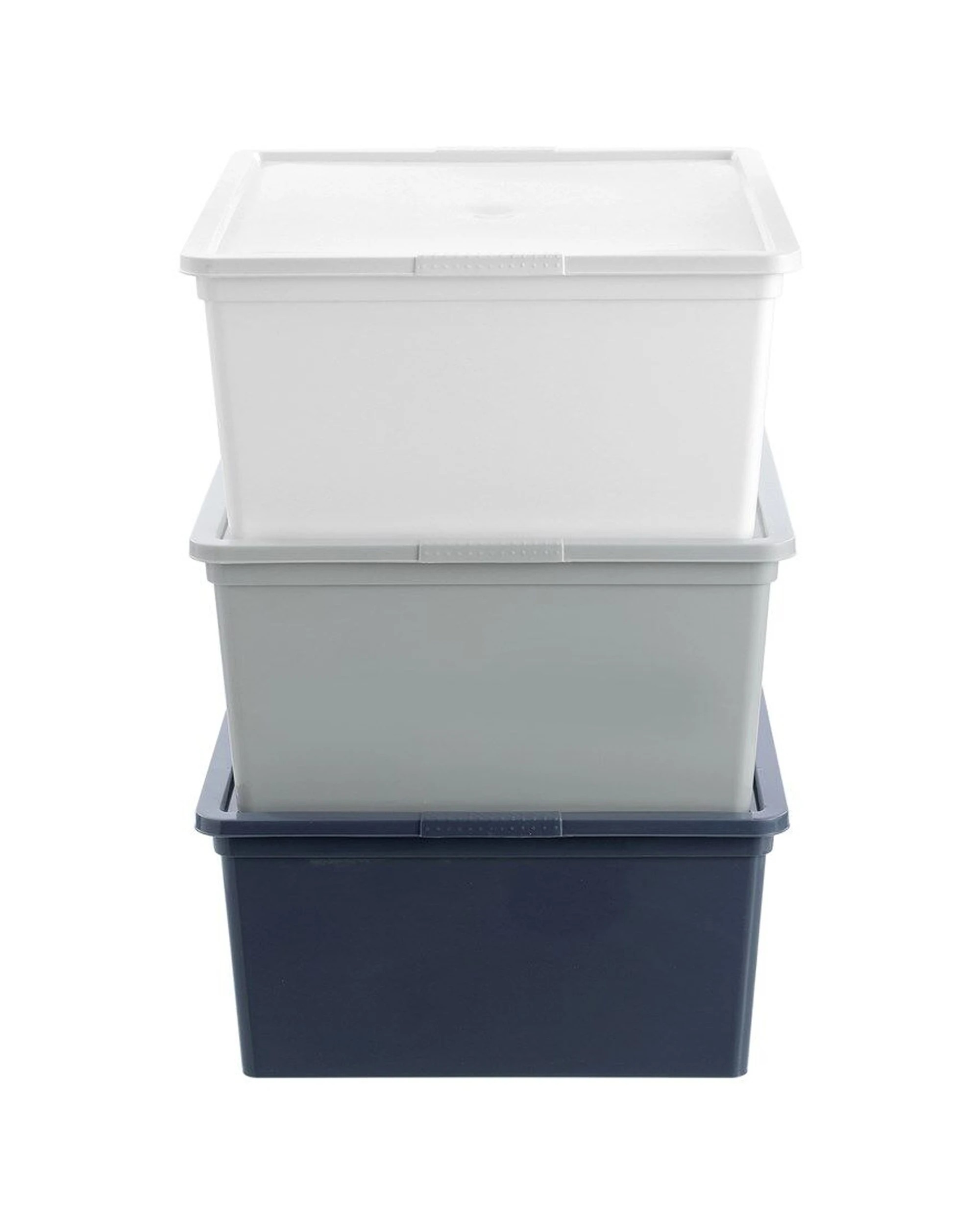 3 Boxsweden Essentials Stackable Organiser Tub 3 Pack 20L Durable Plastic - Assorted, 3 of 7