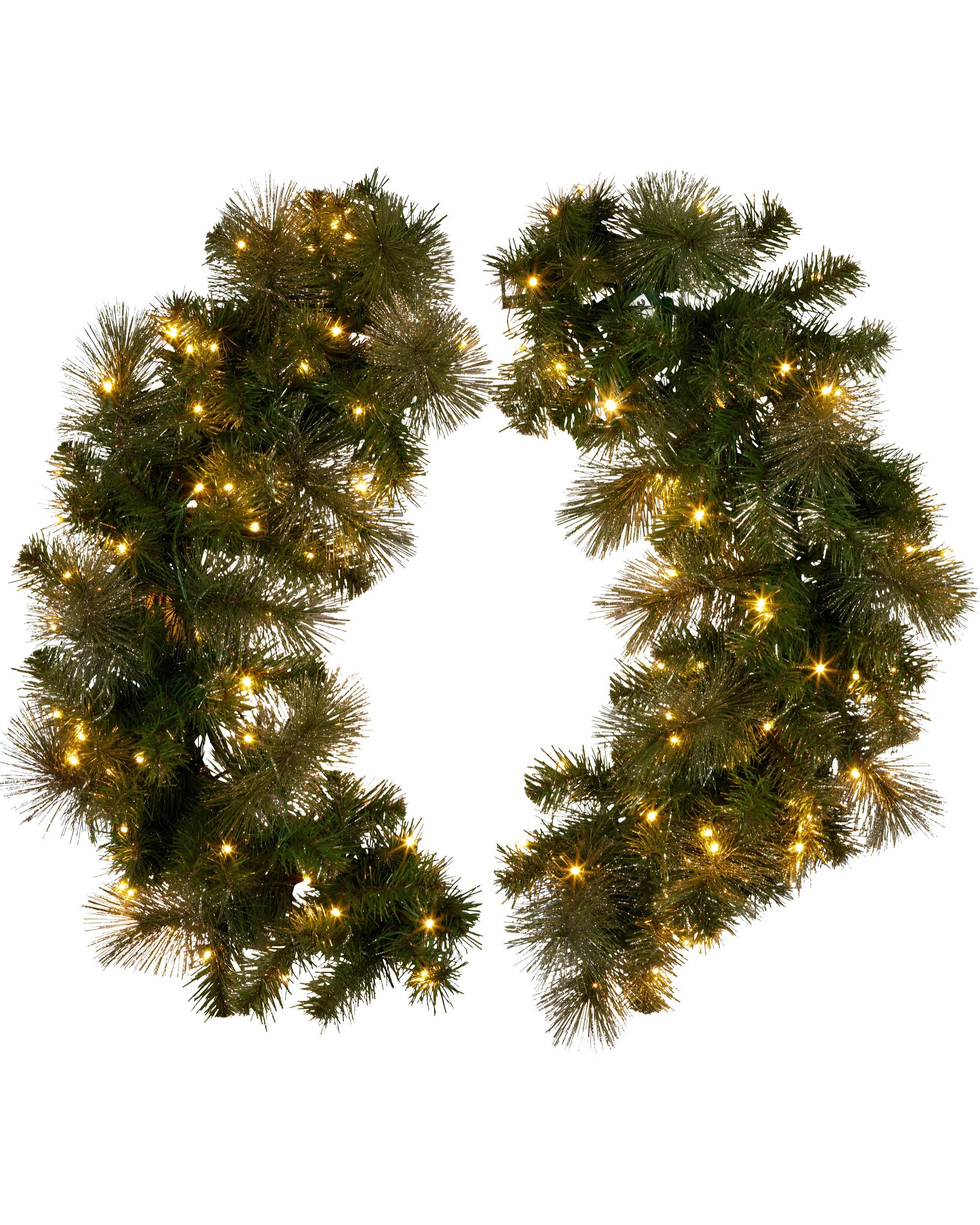 5 Christabelle 1.22m Split 2pc Christmas Wreath With Led Lights Pine Dual Front Doors Decoration Ornament, 5 of 8