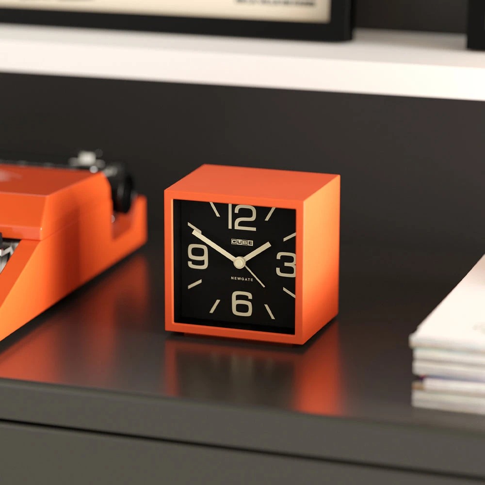 4 Newgate Cube Mantel Clock-Pumpkin Orange - Orange, 4 of 4