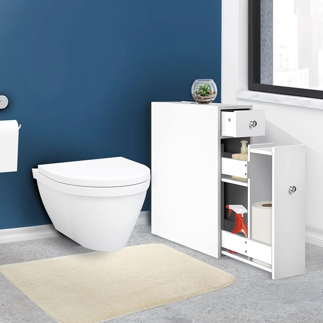 9 Artiss Bathroom Storage Cabinet Tissue Holder - White, 9 of 10