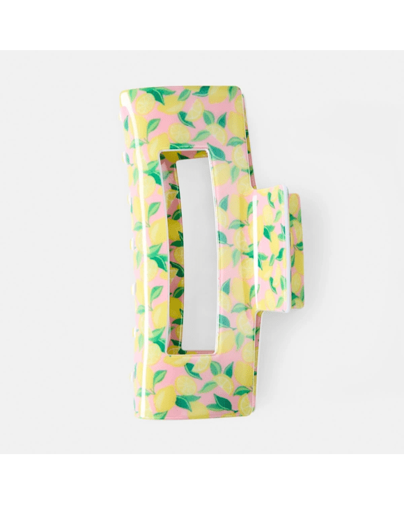 Yellow Rectangle Lemon Claw Hair Clip