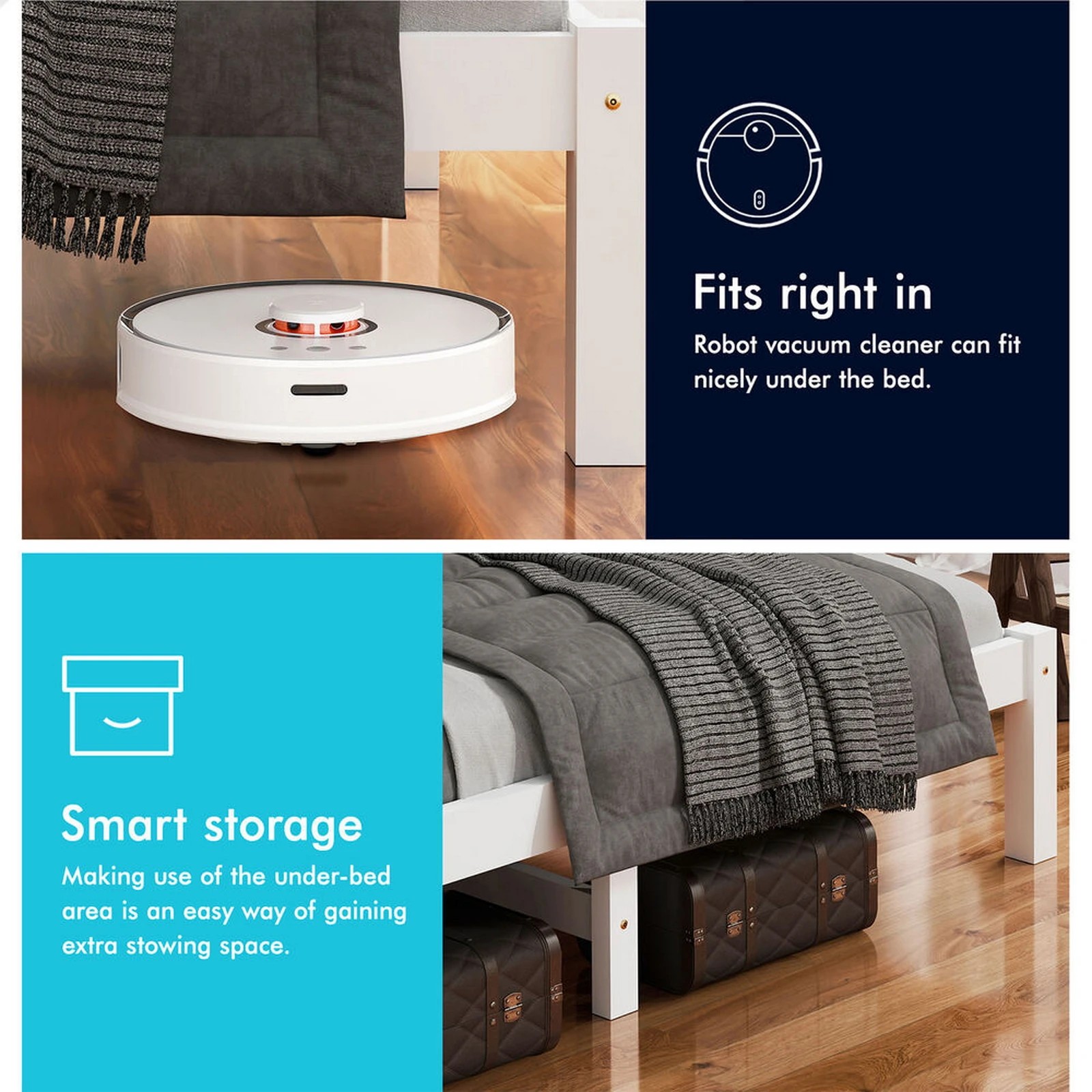 9 Alfordson Bed Frame Wooden Double Size Solid Pine Timber Base Cambrie - White, 9 of 10