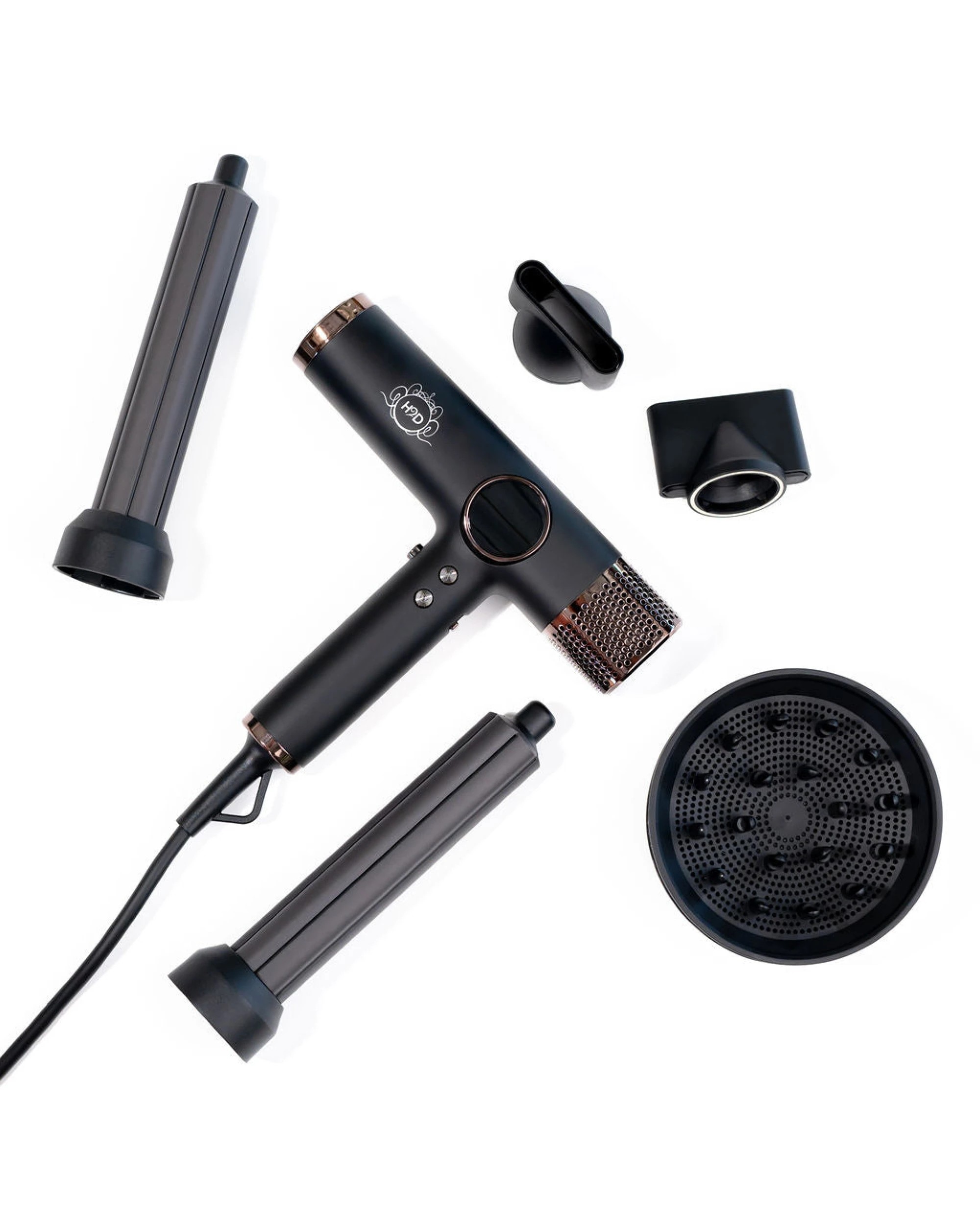 1 H2D 4-in-1 Xtreme Ionic Magnetic Hairdryer + Styler Styling Iron - Black, 1 of 8