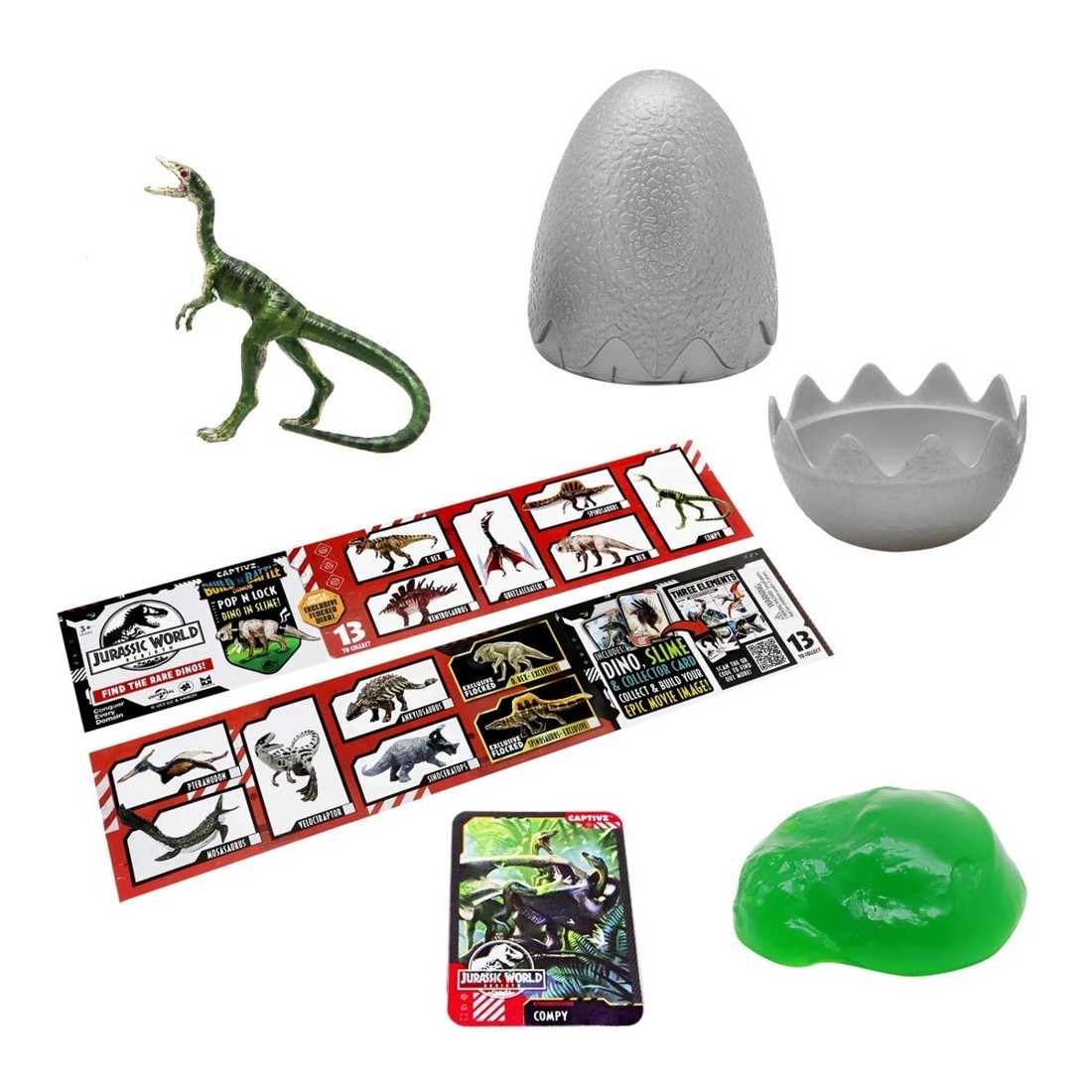 10 Jurassic World Rebirth Captivz Build N Battle Dinos Slime Egg - Assorted, 10 of 10
