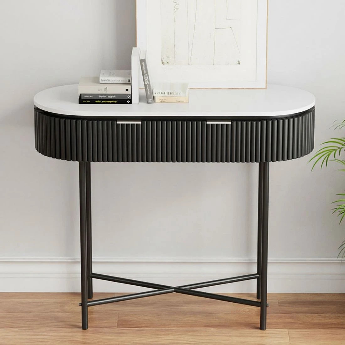 5 Artiss Console Table 2 Drawers 100CM - Multi, 5 of 7