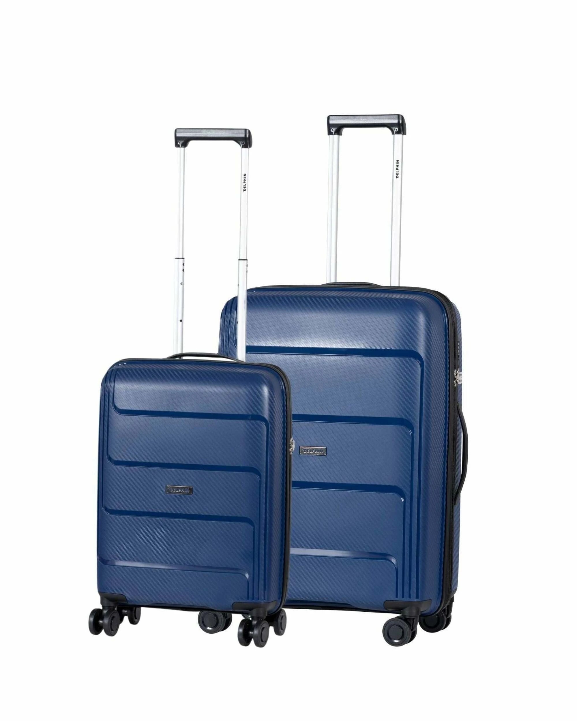 1 Delphin Verona Hardside 2-Piece Spinner Luggage Set - Medium & Carry-On - Blue, 1 of 5