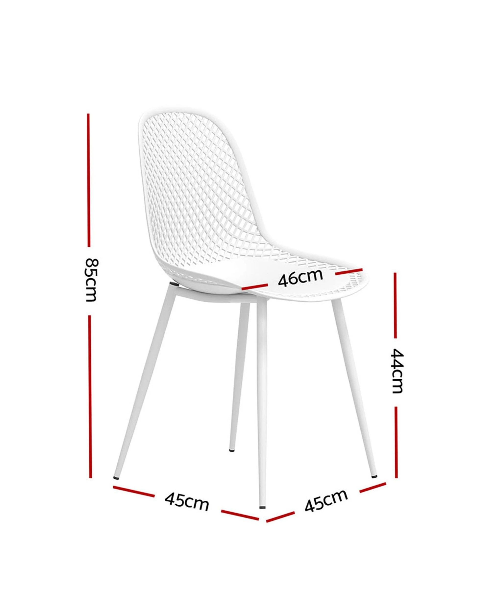 3 Gardeon 4pc Outdoor Dining Chairs Pp Lounge Chair Patio Garden Furniture
 - White, 3 of 3