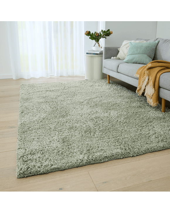 Flecked Rug - Sage, Large - 235cm x 160cm - Sage - One Size