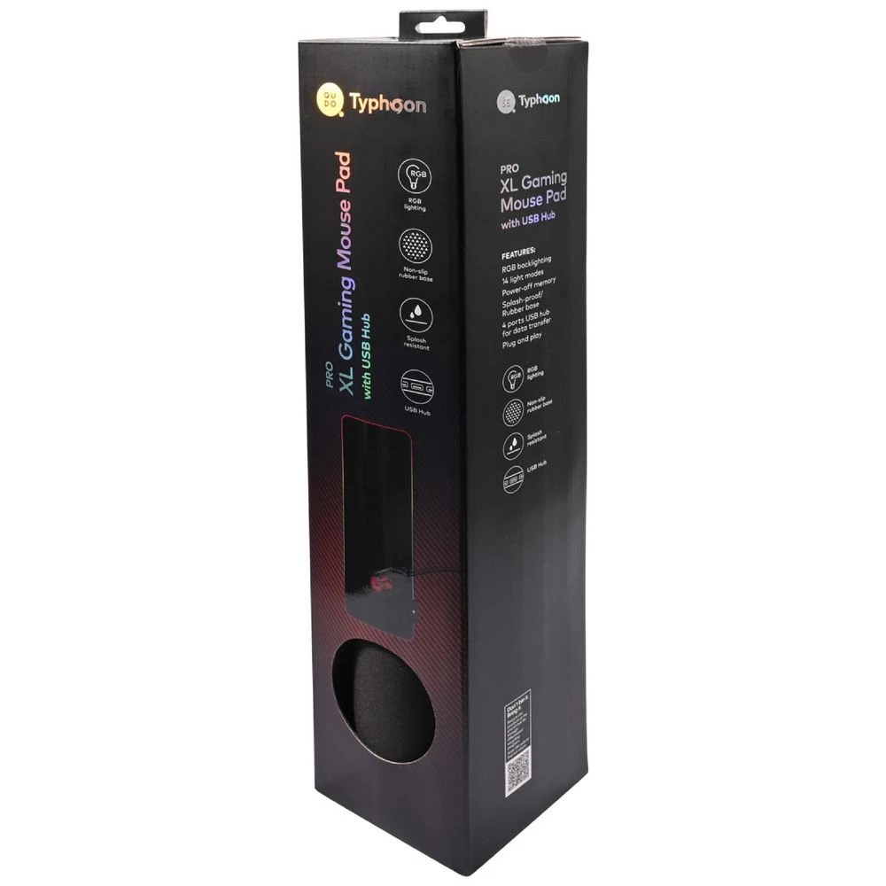 4 Typhoon RGB XL Gaming Mouse Pad with USB Hub, 4 of 4