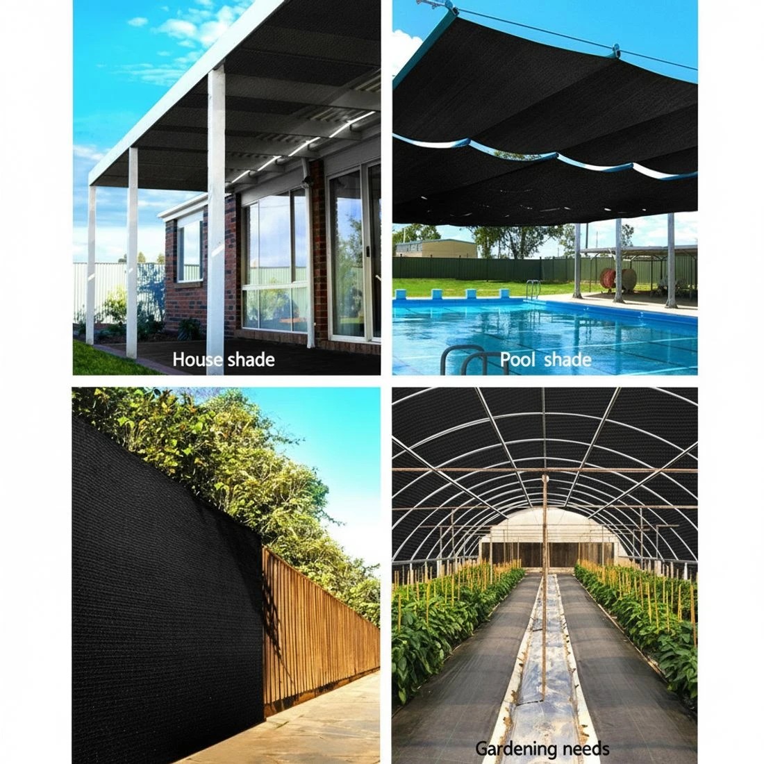 4 Instahut 90% Shade Cloth 3.66x10m Shadecloth Sail Heavy Duty - Black, 4 of 7