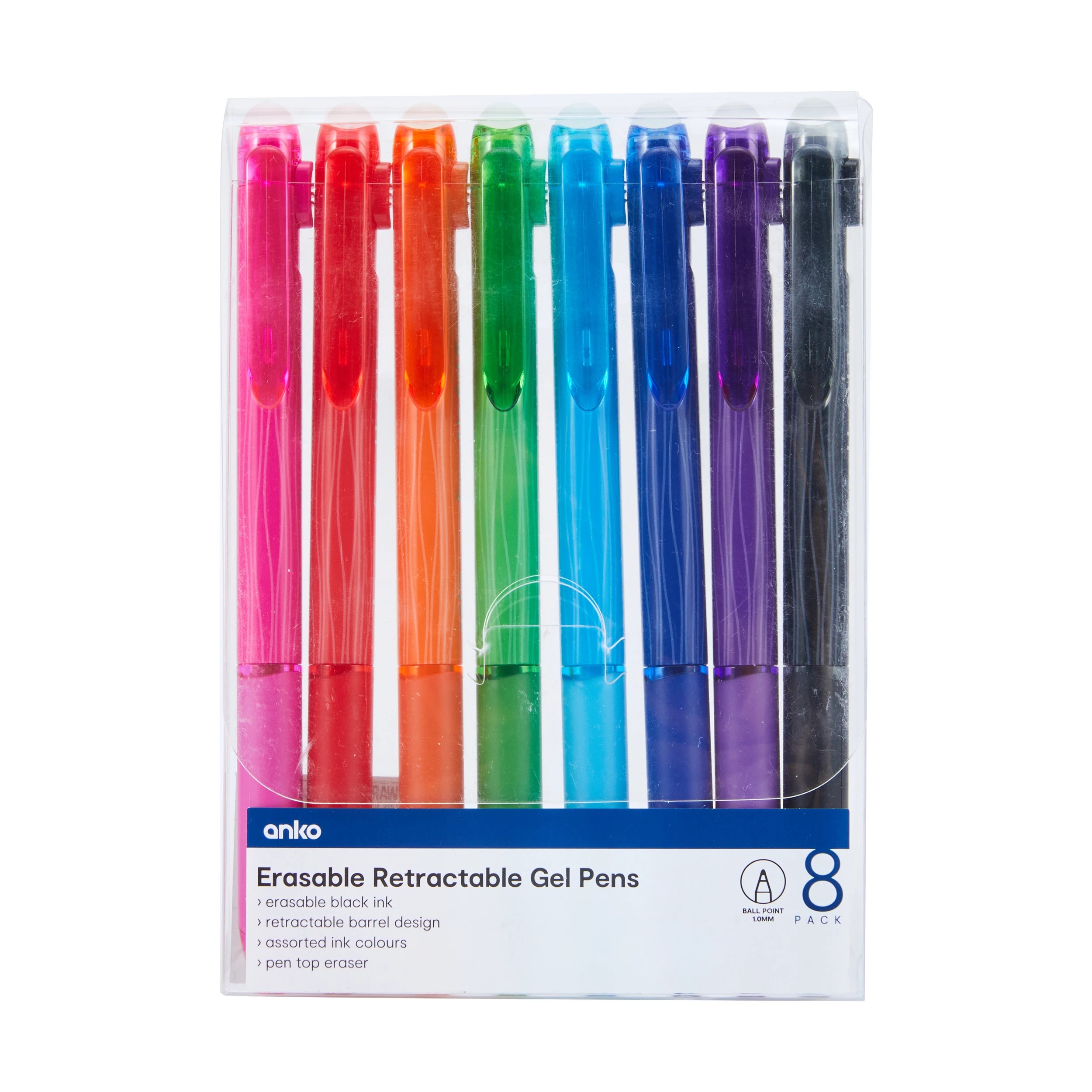 1 8 Pack Erasable Retractable Gel Pens, 1 of 4