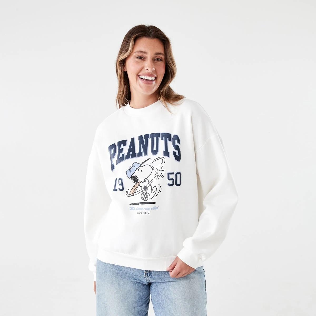 1 Long Sleeve Peanuts License Sweatshirt PEANUT BBALL, 1 of 5