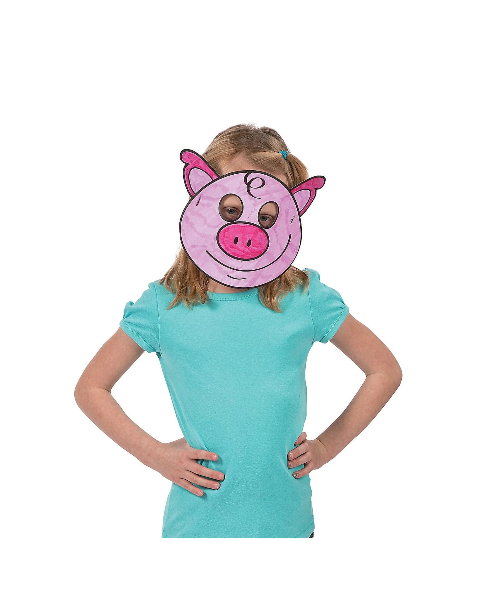 4 Partyrama Farm Animal Colour Your Own Masks Pack of 12, 4 of 4