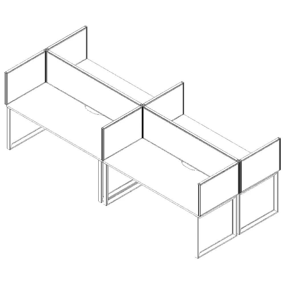 5 Stilford Screen 750 W x 525 H mm White Frame Grey Fabric, 5 of 5