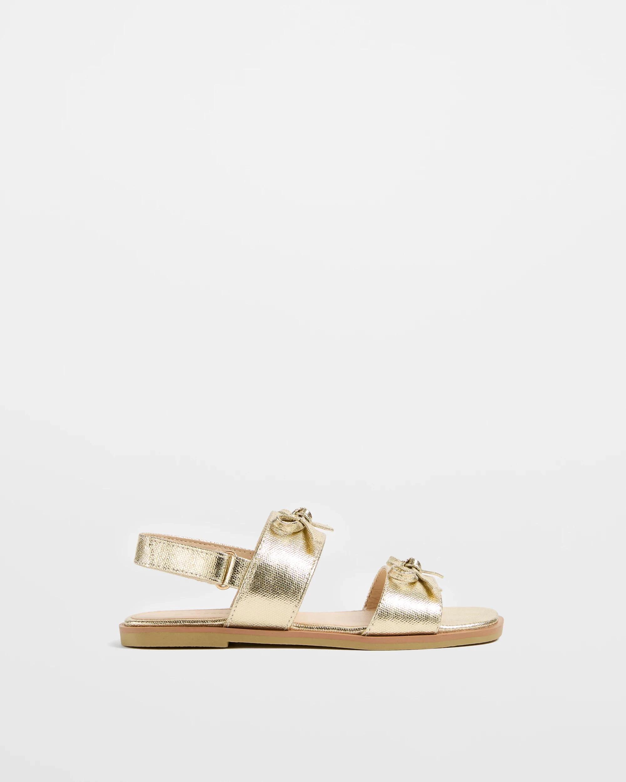 1 Target Kids Girls Junior Bow Sandal GOLD, 1 of 3