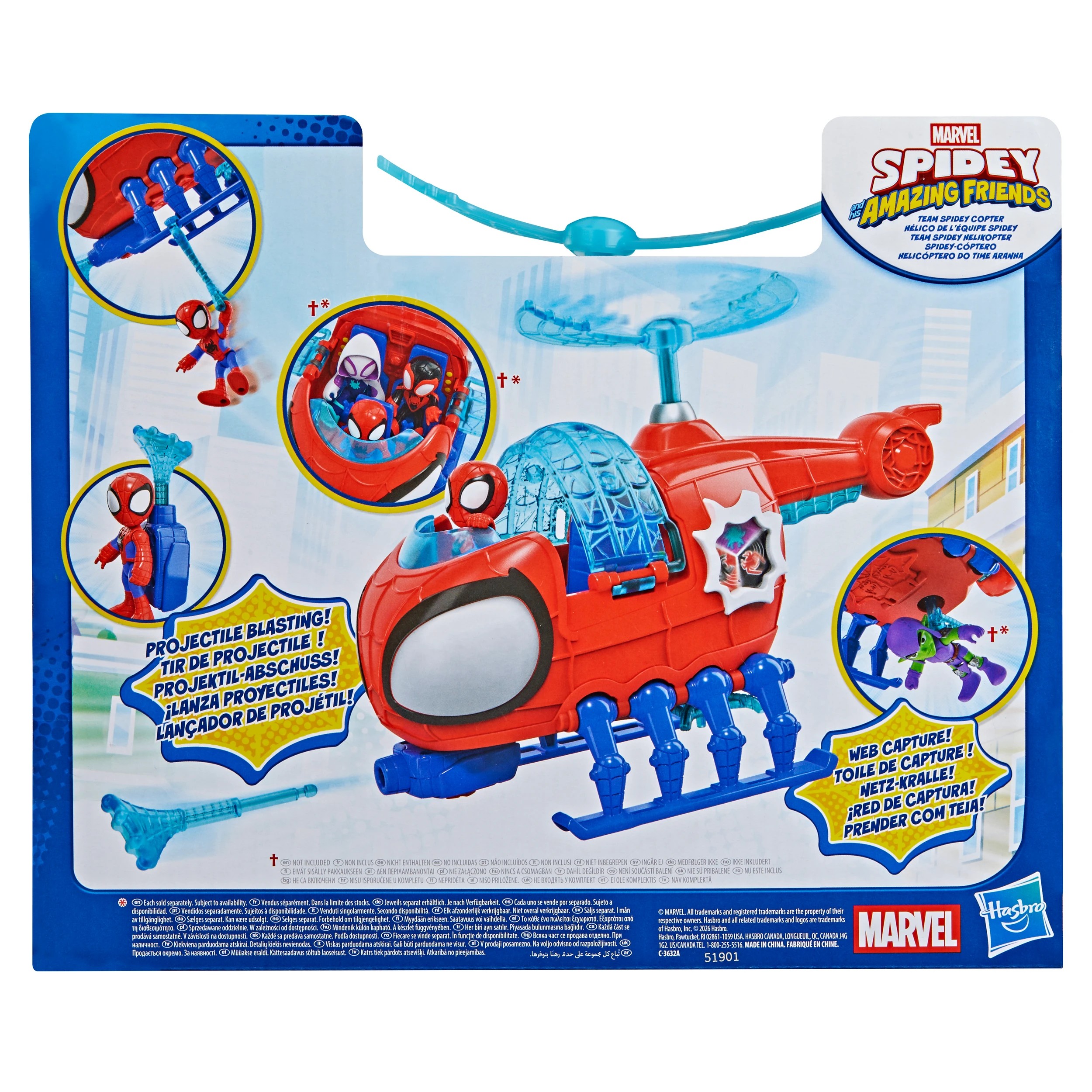 2 Spider-Man Spidey & Friends Team Spidey Copter - Multi, 2 of 3