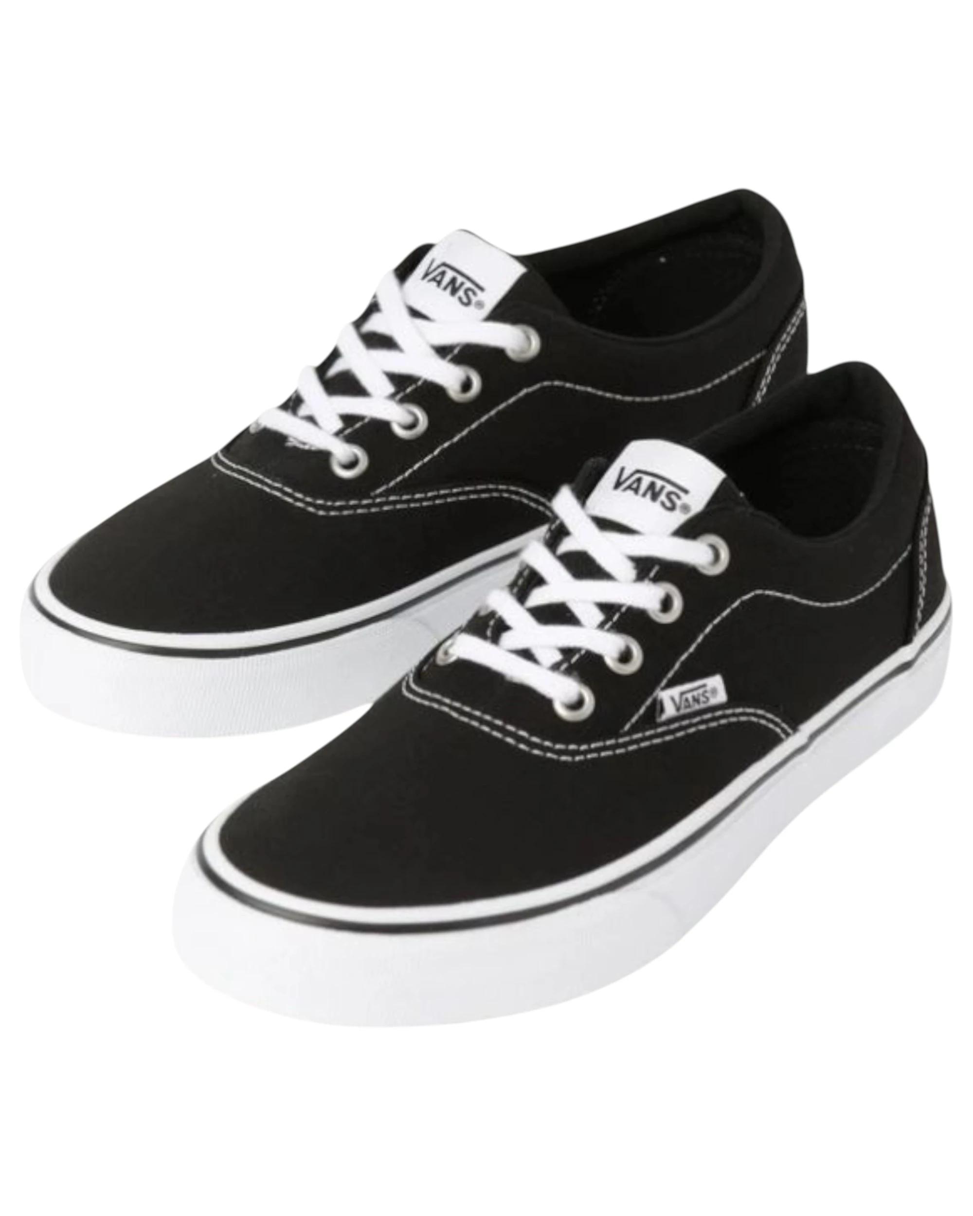 3 Vans Womens Doheny Canvas Black/White Classic Lace Up Shoes BLACK/WHITE, 3 of 5