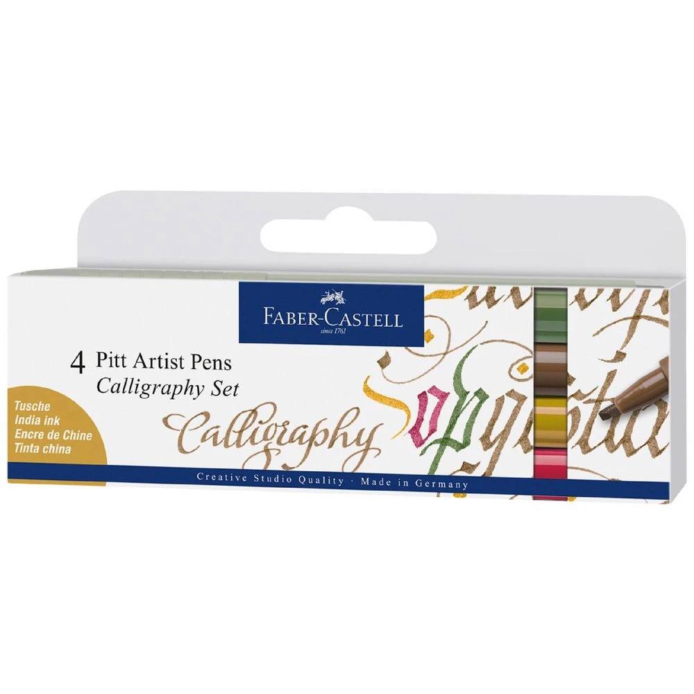 1 Faber-Castell Pitt Artist Pen Calligraphy Set 4 Pack, 1 of 1