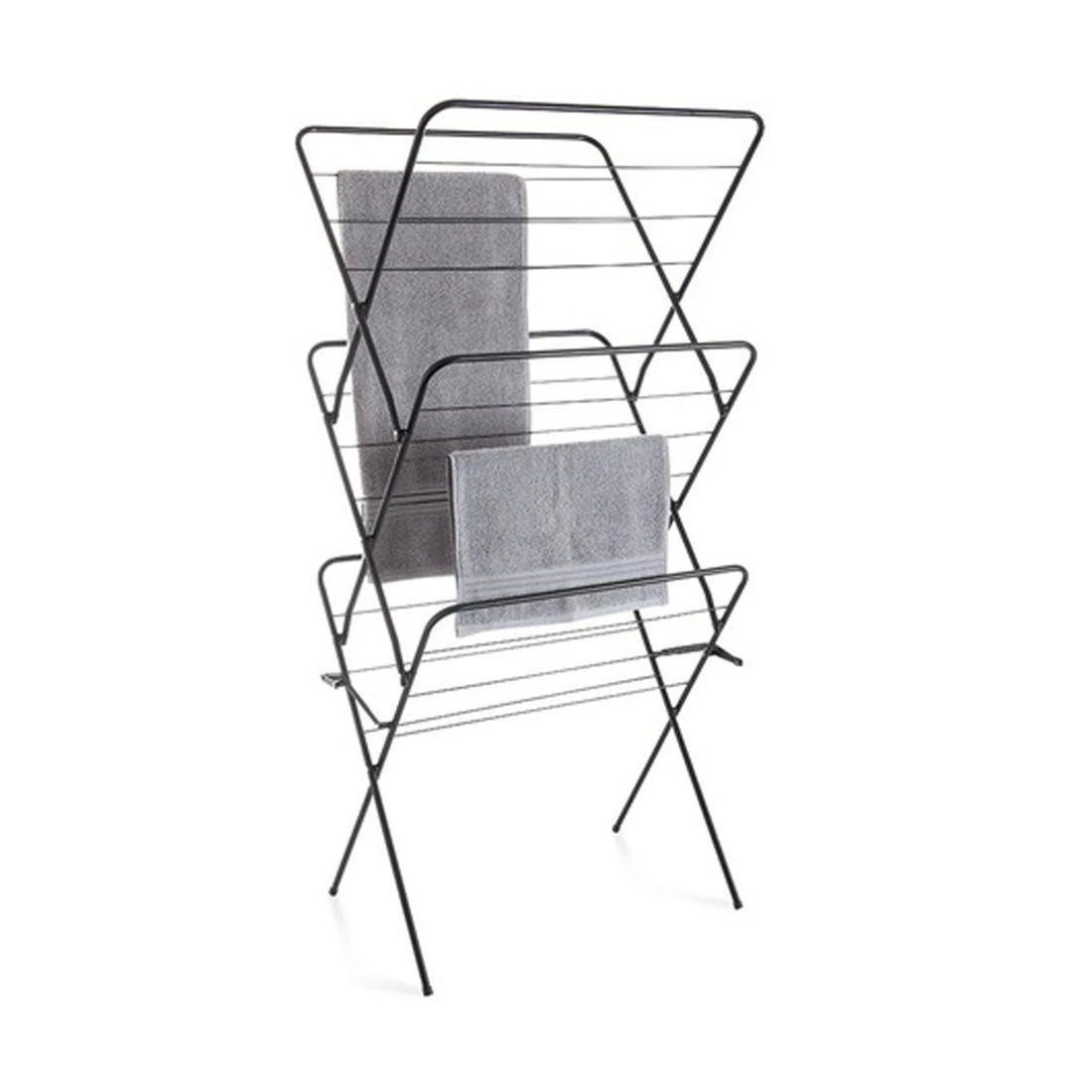 2 Concertina Clothes Airer - Black, 2 of 3