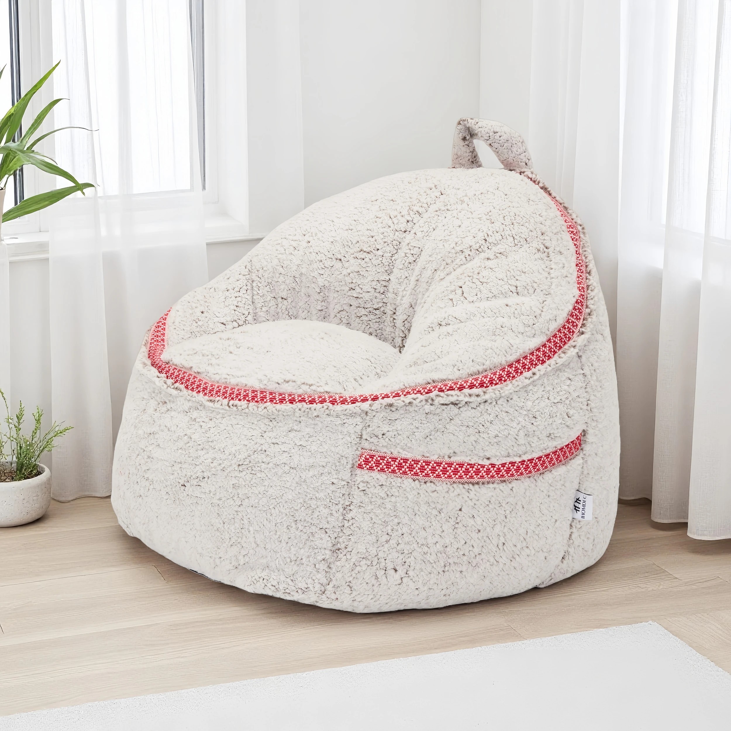 9 IHOMDEC Bean Bag Compression Lazy Sofa - Grey, 9 of 10