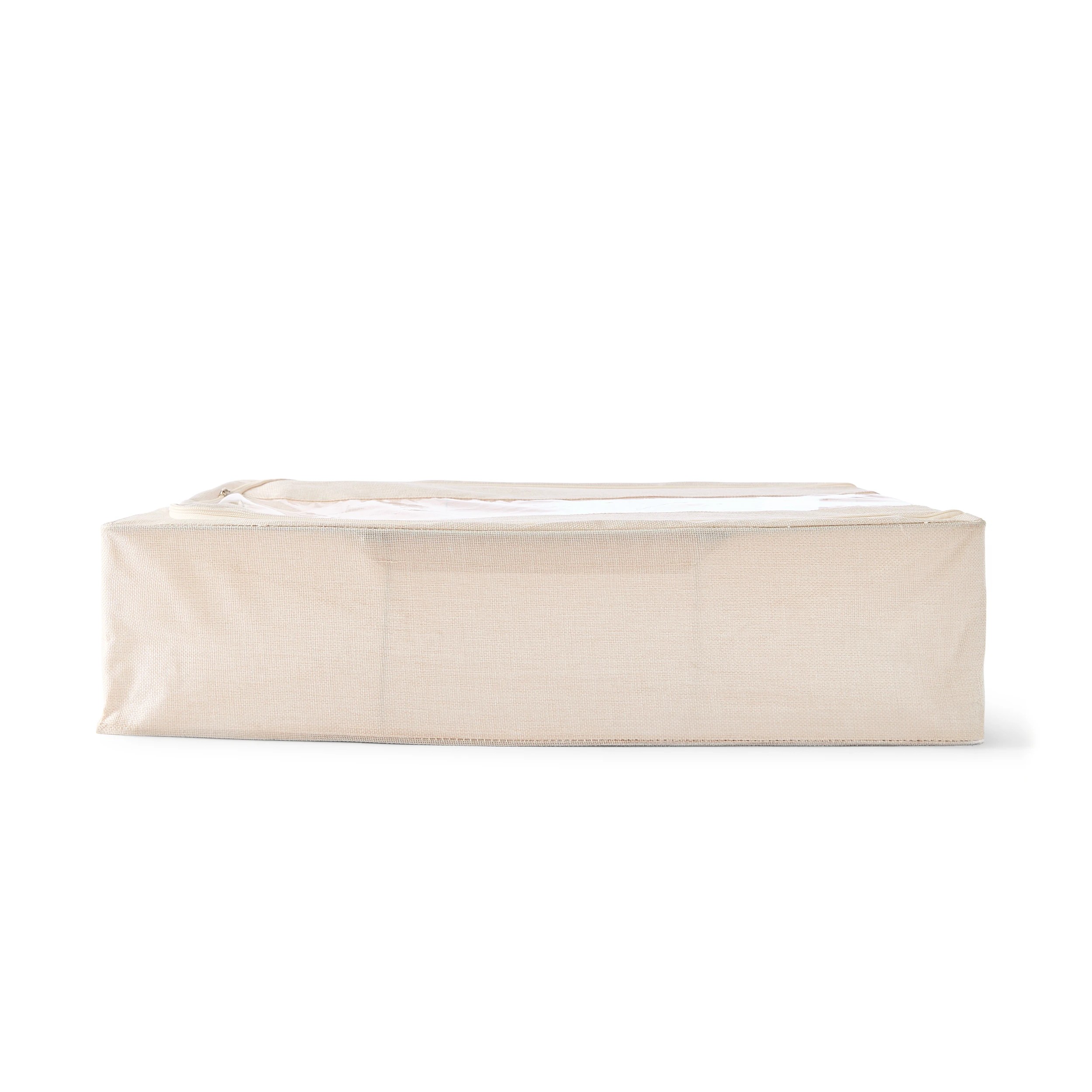 7 Linen Look Underbed Collapsible Box - Beige, 7 of 8