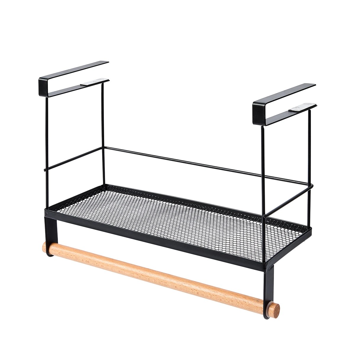 3 Wire and Wood Undershelf Basket With Rail, 3 of 9