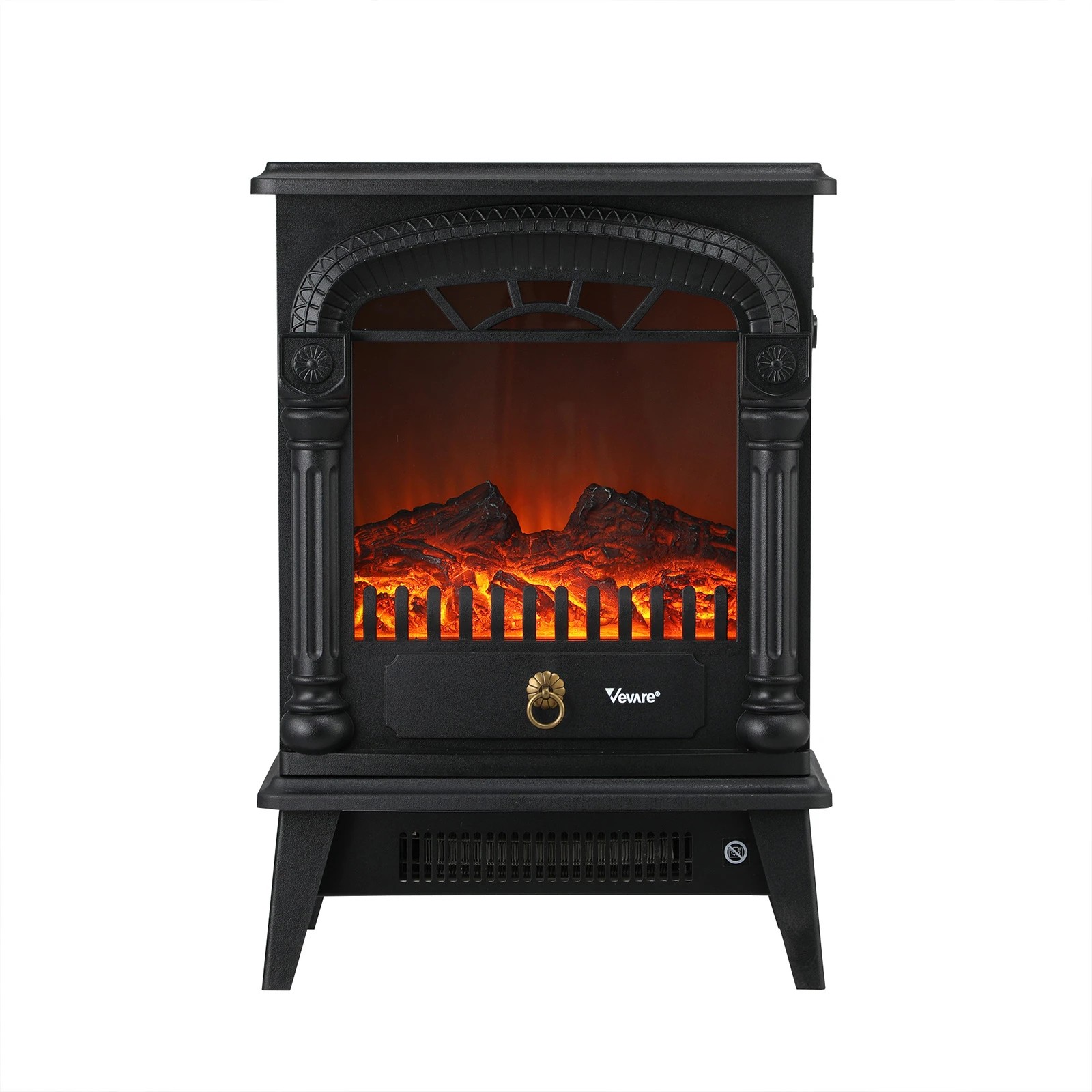 6 Vevare Electric Fireplace Heater Freestanding Indoor 3D Flame Effect 2000W - Black, 6 of 9