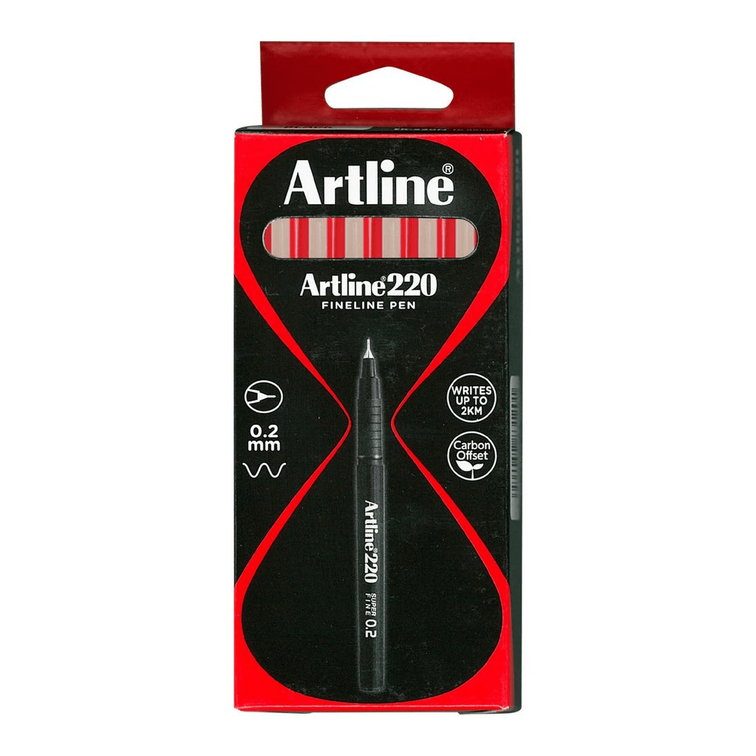 1 Artline 220 Fineliners 0.2mm Red 12 Pack, 1 of 1