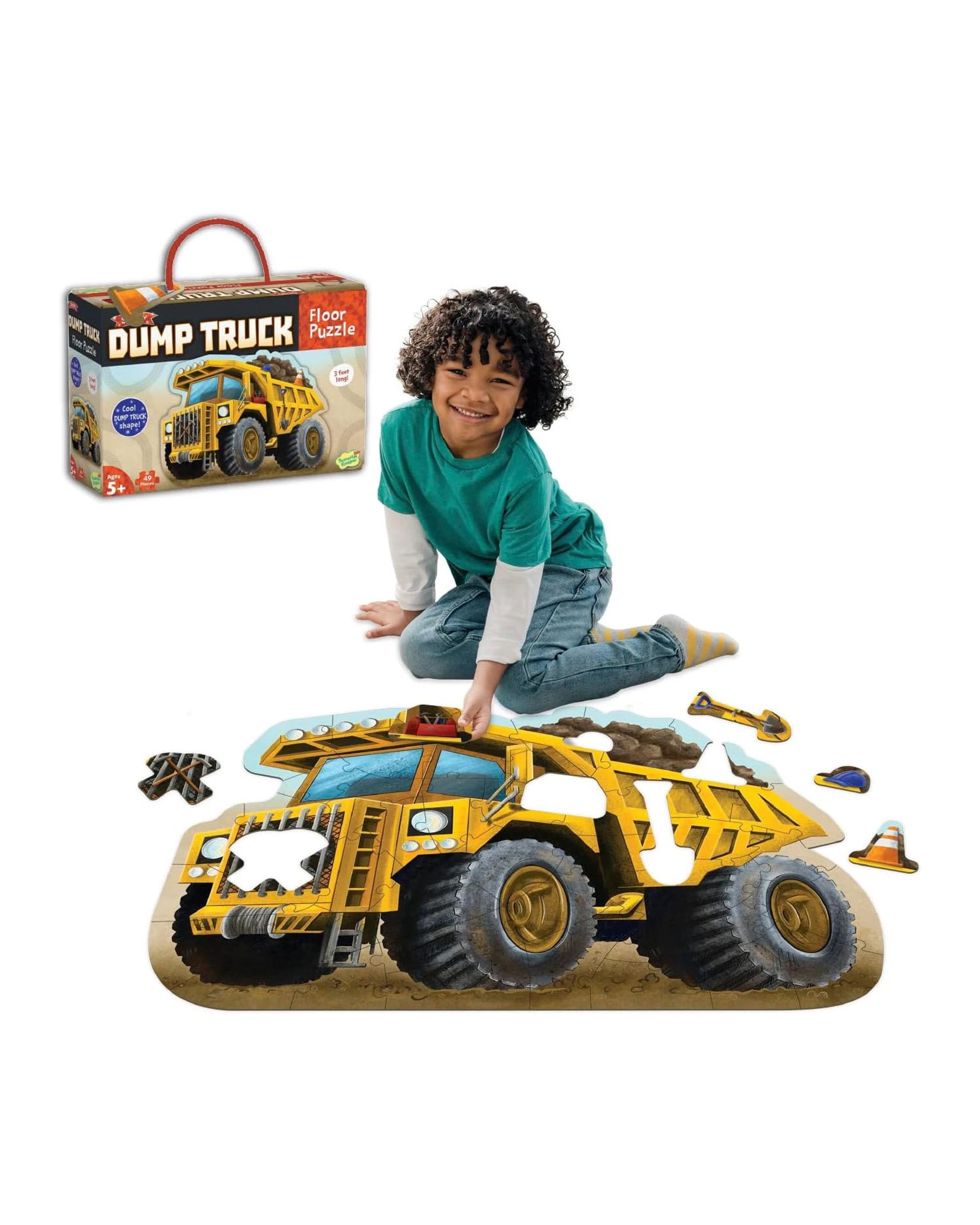 1 Peaceable Kingdom Shiny Dump Truck 49 Piece Floor Jigsaw Puzzle, 1 of 3