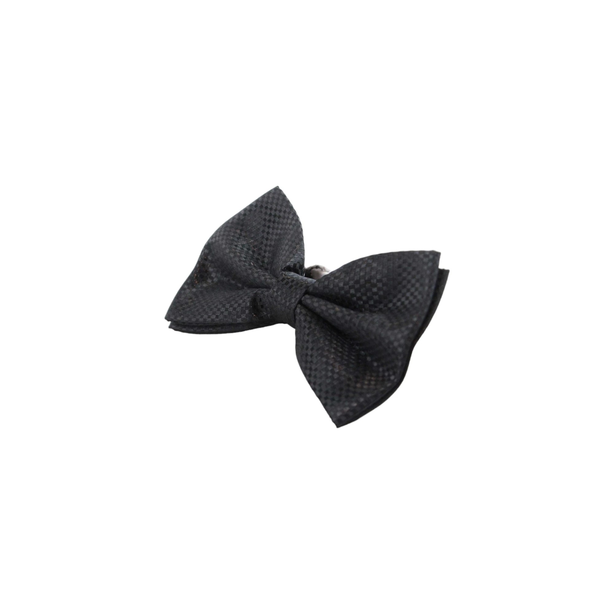 5 Zasel Mens Black Disco Shine Checkered Patterned Bow Tie - Black, 5 of 5