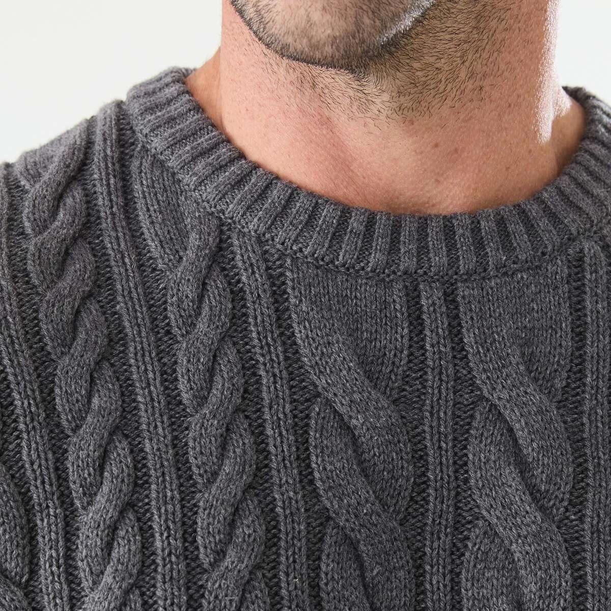 5 Cable Knit Jumper Gry Chmrle, 5 of 5