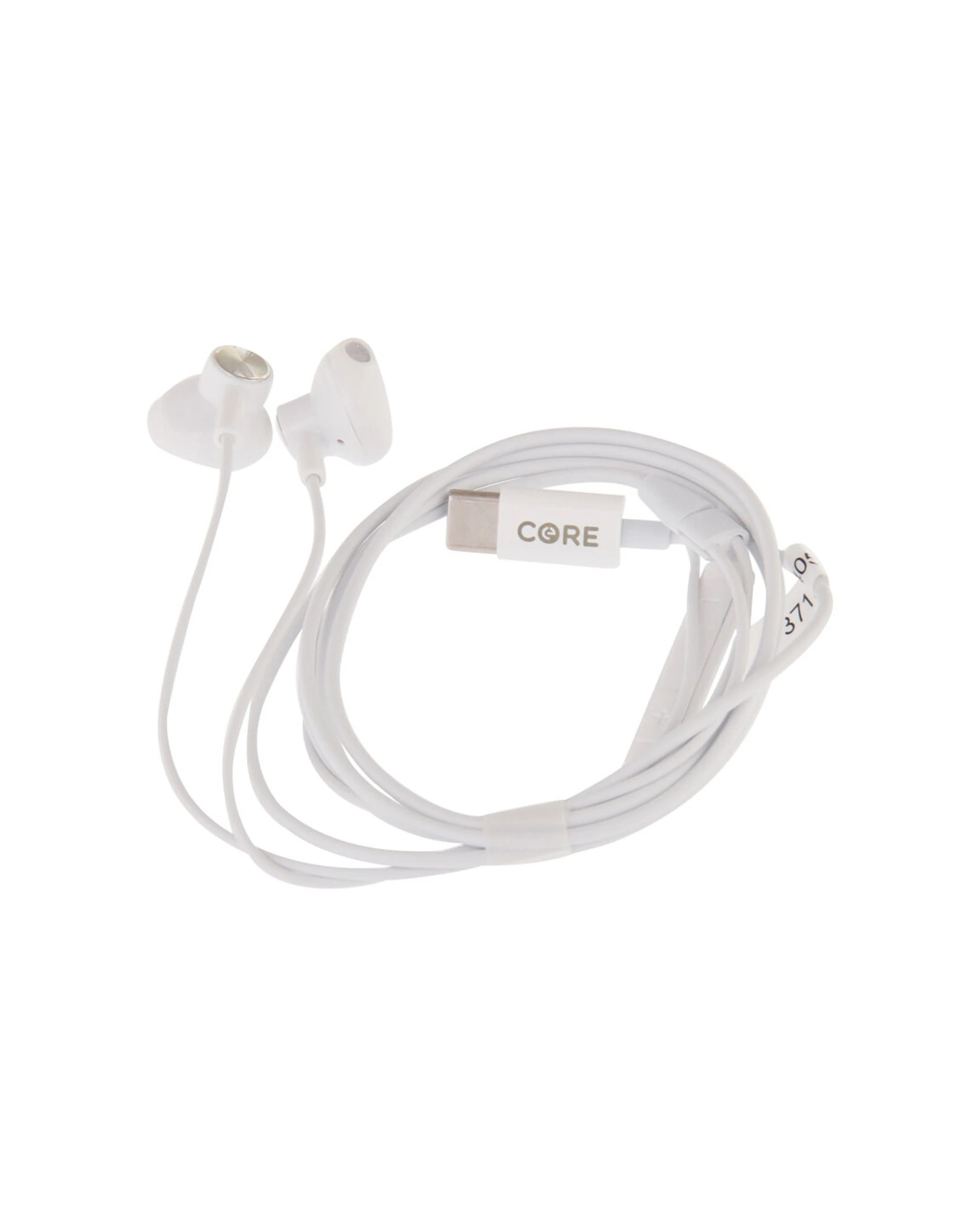 3 CORE USB-C Soundpods Earphones Wired With Mic Inline Controls 1.2m Cable
 - white, 3 of 3