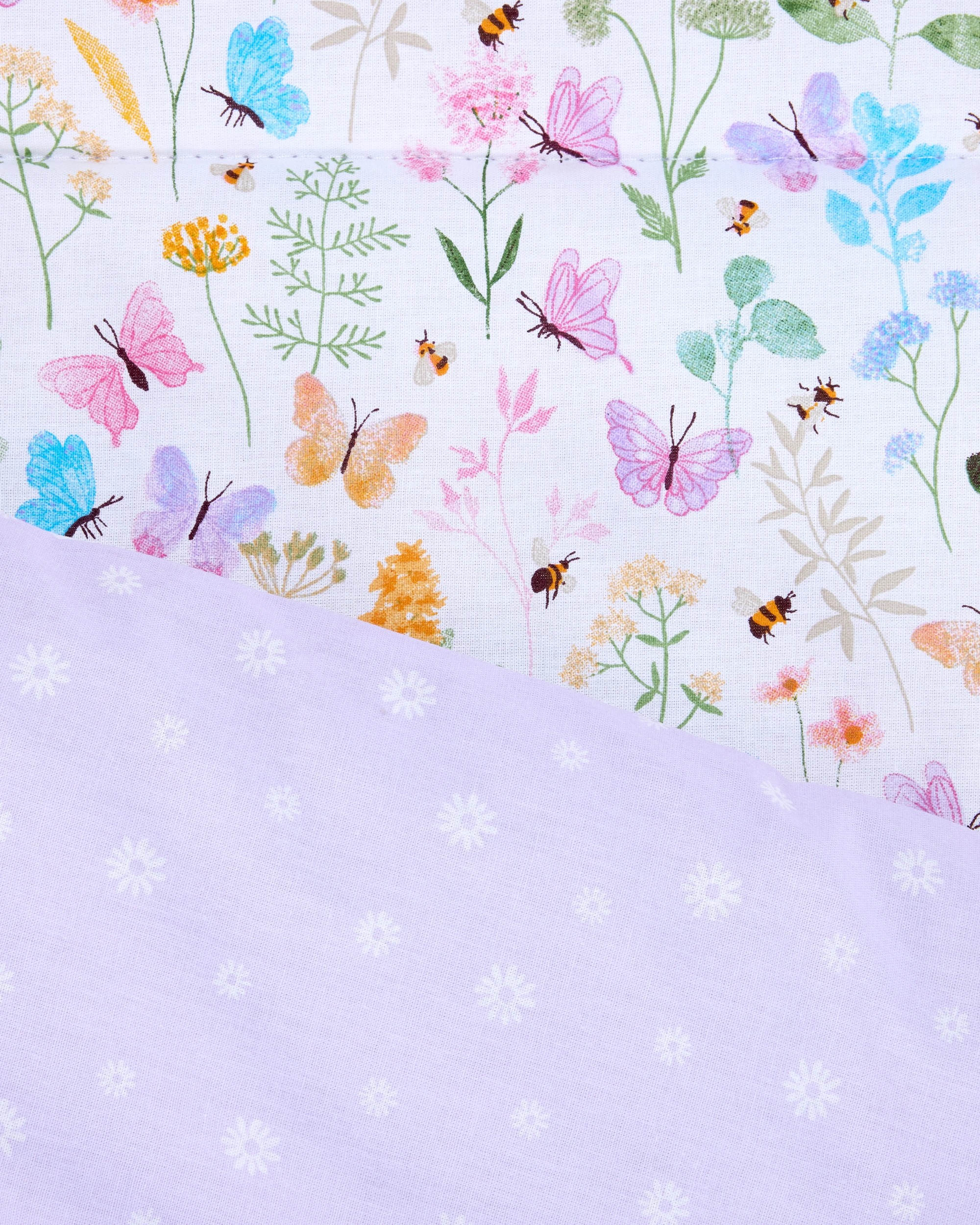 5 Reversible Cotton Cover Cot Comforter Set - Butterfly, 5 of 6