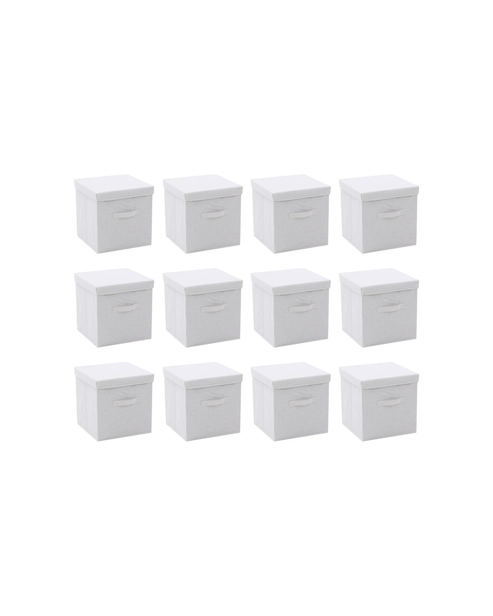 1 Boxsweden Kloset Linen Foldable Storage Box 12PK 30x30x30cm With Lid Fabric
 - white, 1 of 6