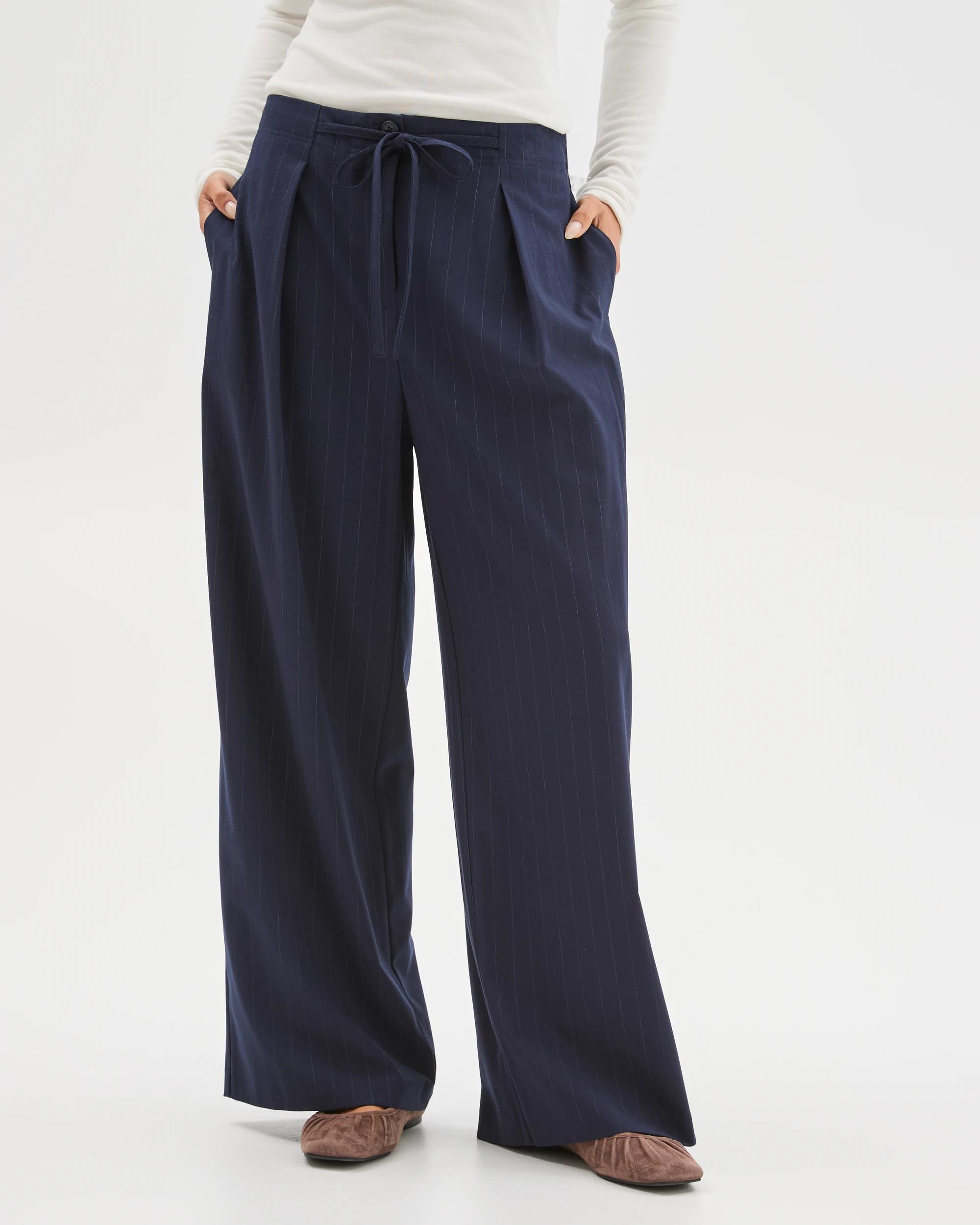 2 Lily Loves Tailored Pants NAVY PINSTRIPE, 2 of 7