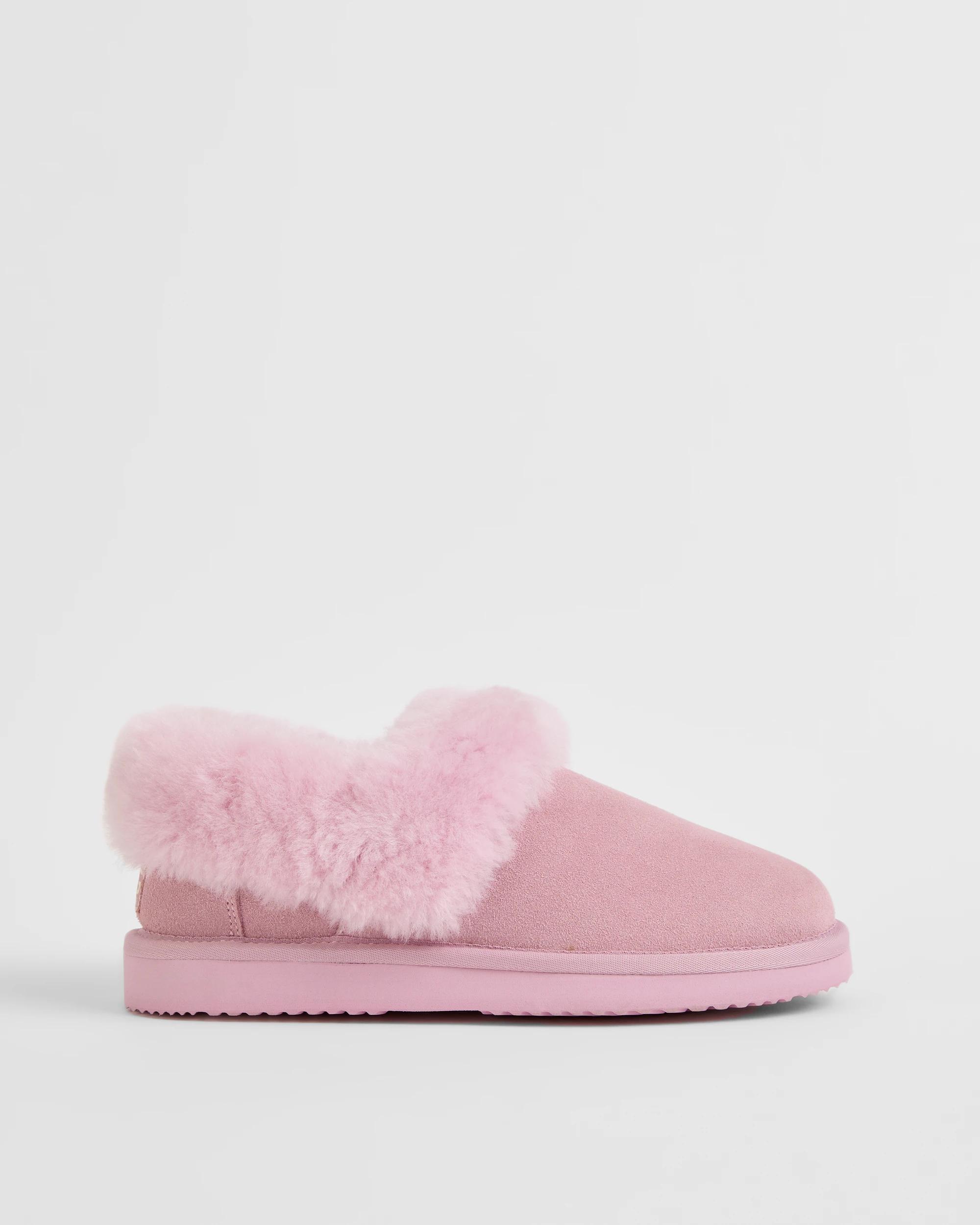 1 Australian Design Ugg Boots and Slippers Australian Design UGG Leather and Sheepskin Closed Toe Slippers PINK, 1 of 4