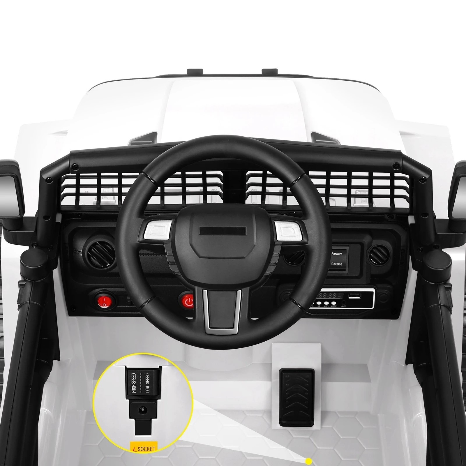 10 Alfordson Kids Ride On Car Toy Jeep Electric 12V 70W Motors R/C LED Lights - White, 10 of 10