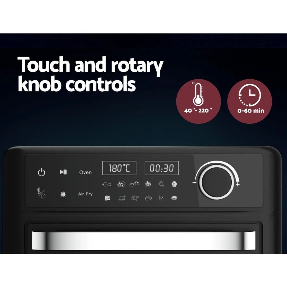 6 Devanti Air Fryer 15L LCD Fryers Oven - Black, 6 of 7