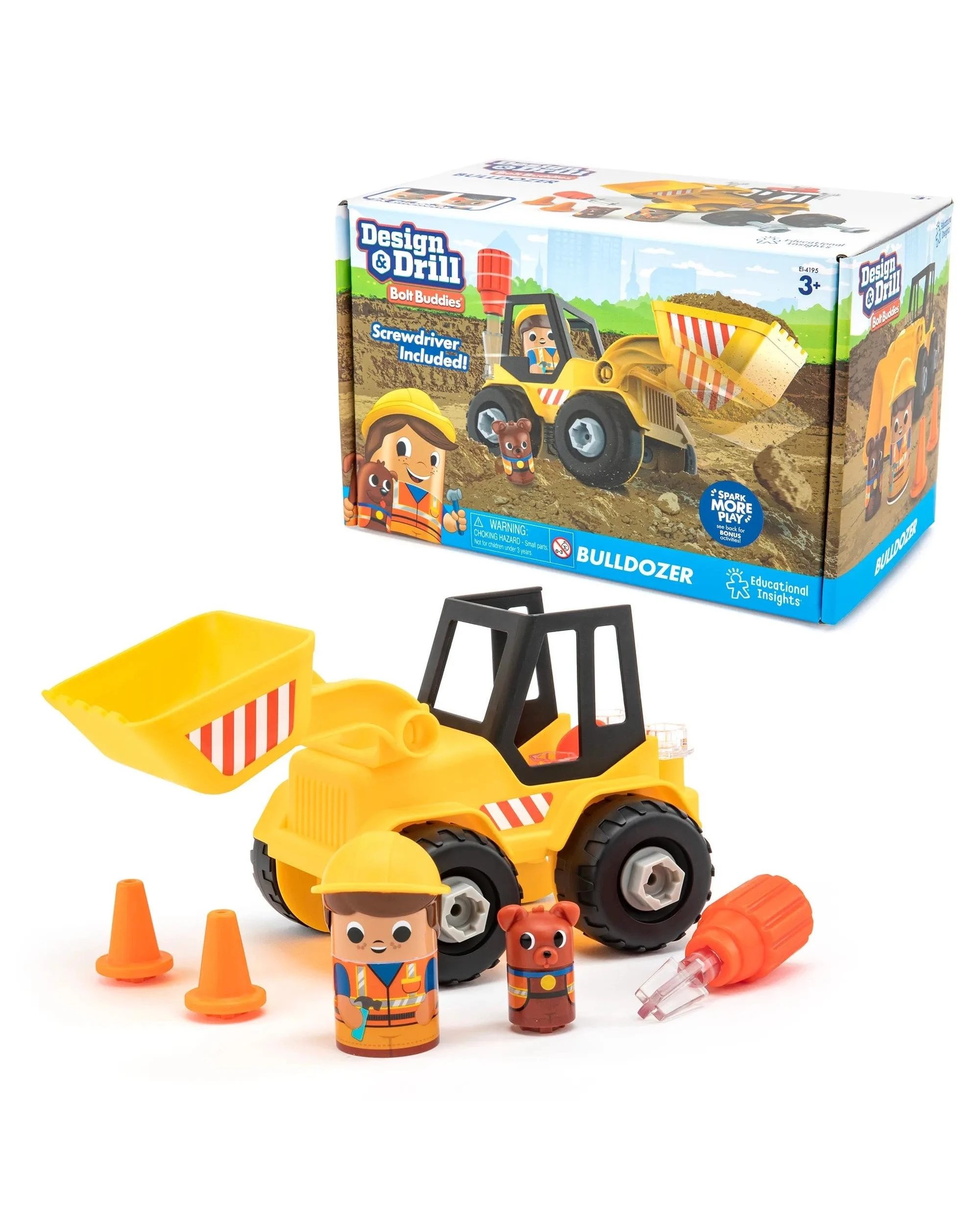 1 Educational Insights Design and Drill Bolt Buddies Bulldozer, 1 of 10