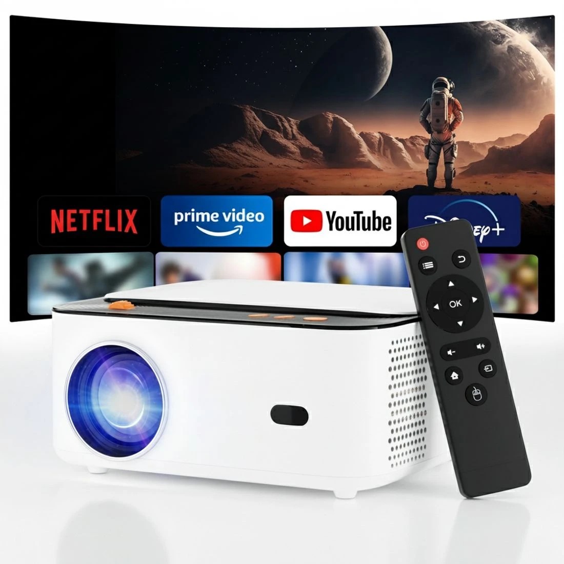 2 Devanti Video Project 4K 1080P Android 5G Wifi Home Cinema - White, 2 of 7