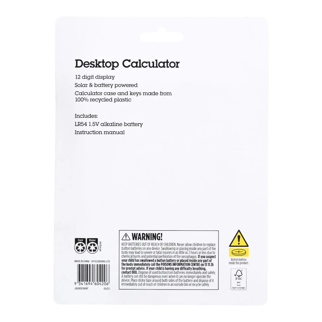 4 J.Burrows 12 Digit Desktop Calculator Mint, 4 of 4