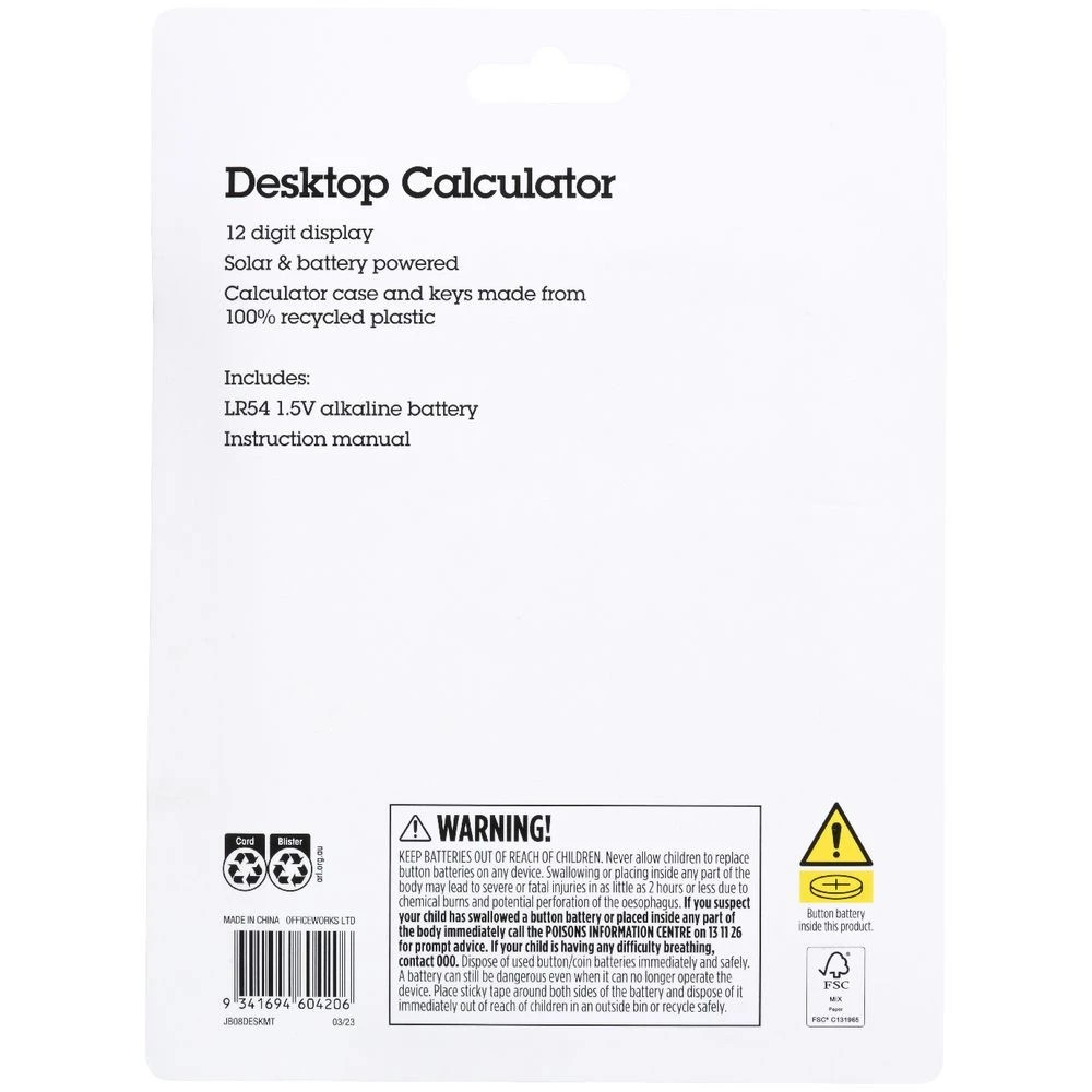 4 J.Burrows 12 Digit Desktop Calculator Mint, 4 of 4