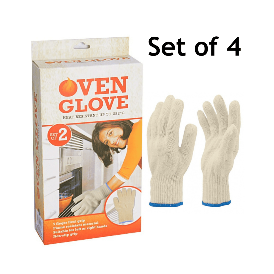 2 BR Home Oven Mitts with Heat Insulation - 2 Pairs, 2 of 6