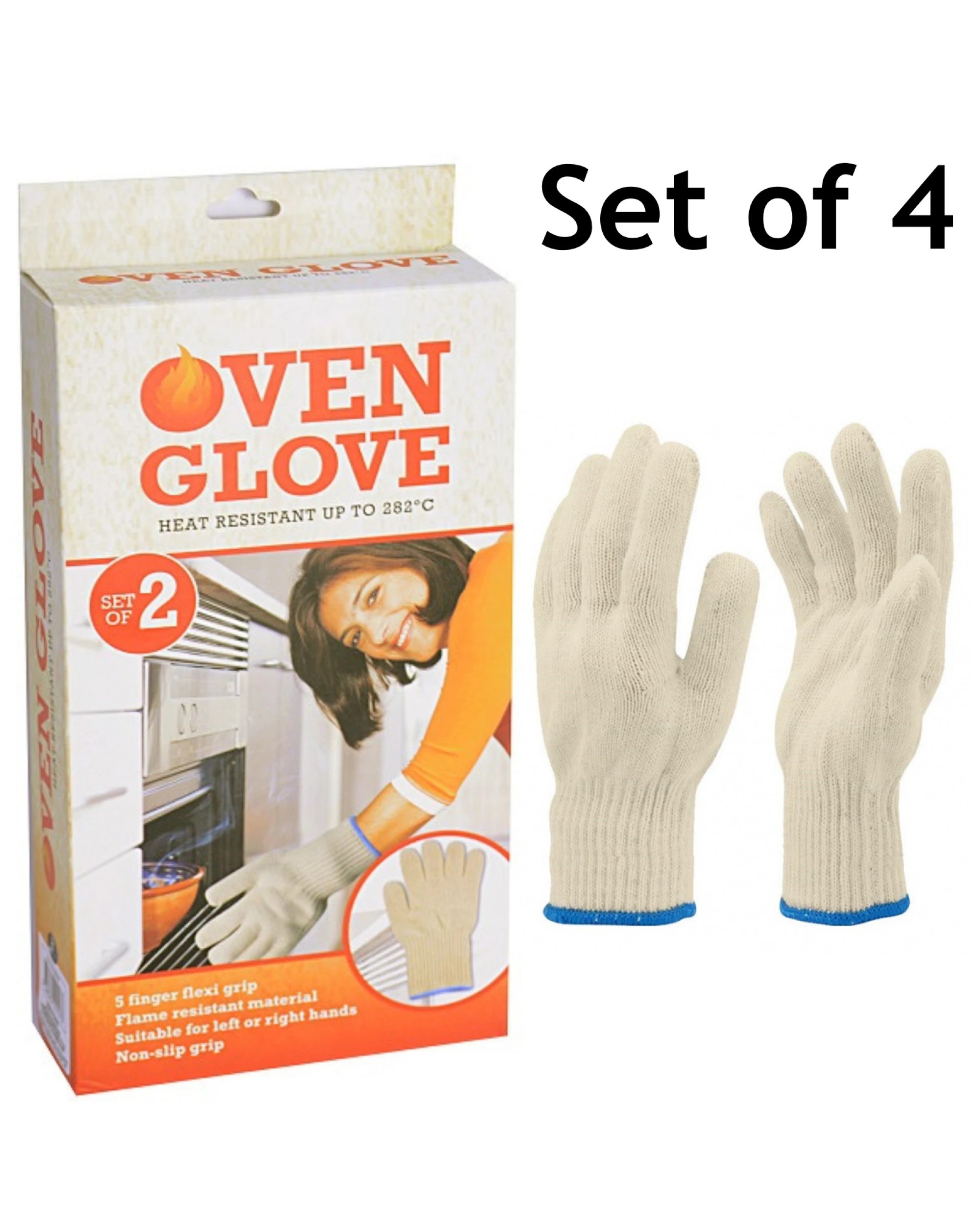 2 BR Home Oven Mitts with Heat Insulation - 2 Pairs, 2 of 5