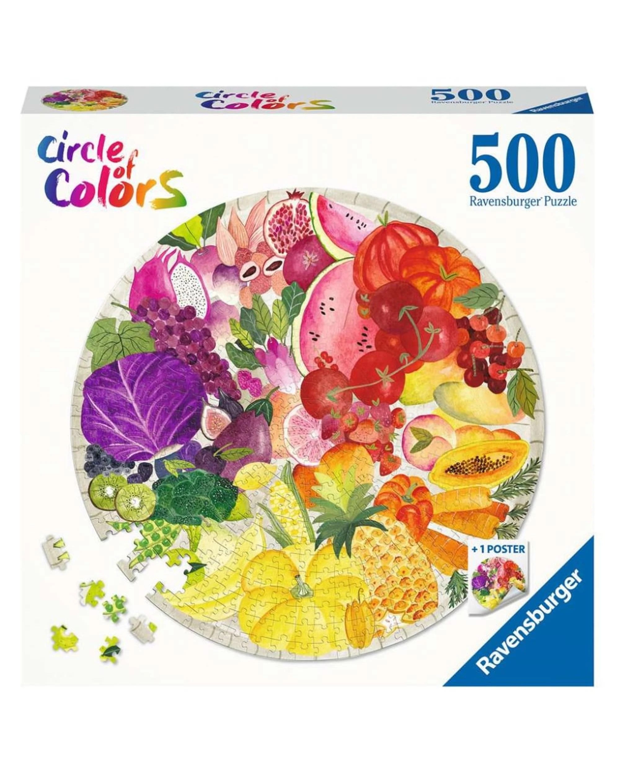 1 Ravensburger Circle Of Colors Fruits And Vegetables 500 Piece Jigsaw Puzzle, 1 of 1