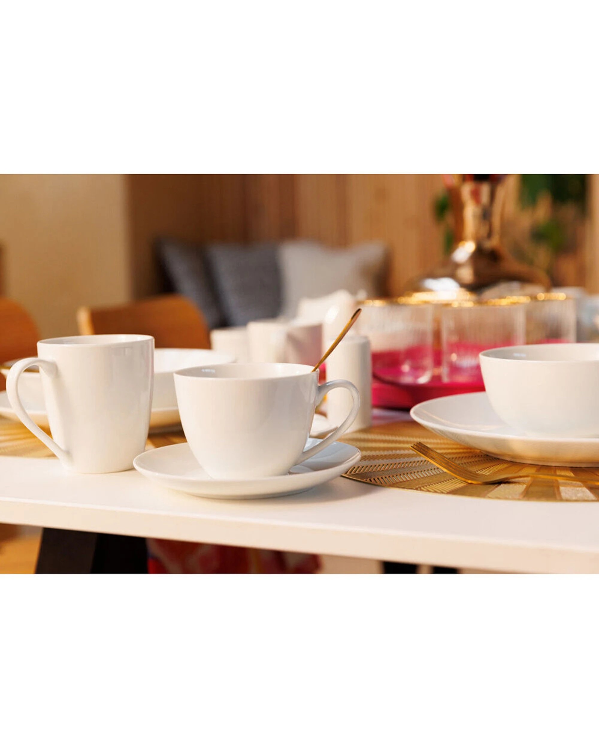 4 Mikasa Chalk 4pc Kitchen Porcelain Mug Set 380ml Minimalist Everyday Use - White, 4 of 5