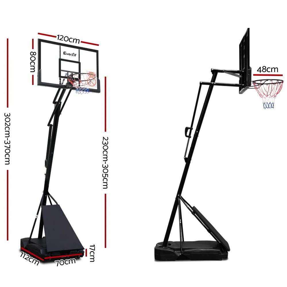 2 Everfit 3.05M Basketball Hoop Stand System Adjustable Height Portable  Pro - Black, 2 of 7