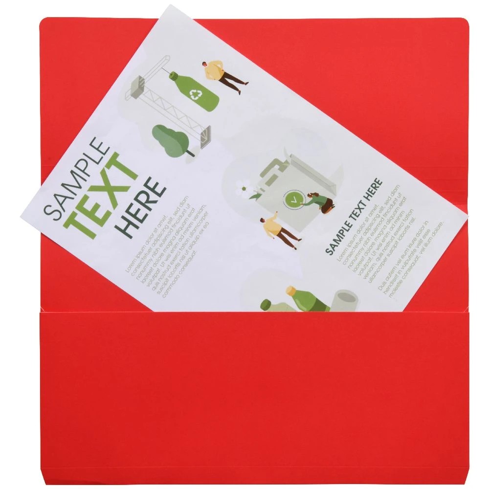 3 J.Burrows Foolscap Document Wallet 220gsm Red, 3 of 3